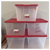(5) 50 QUART STORAGE TOTES