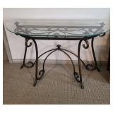 GLASS & METAL ENTRYWAY TABLE