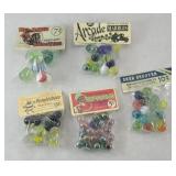 (5) BAGS OF MARBLES & SHOOTERS