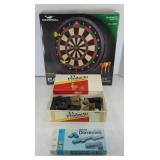DART BOARD, CHESS PIECES & DOMINOS