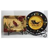 LARGE SERVING PLATTERS W/ STANDS