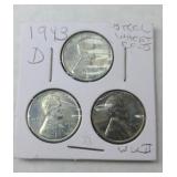 (3) STEEL WAR PENNIES