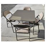 SAMSONITE CARD TABLE W/ (4) PADDED CHAIRS