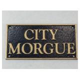CAST IRON CITY MORGUE PLAQUE