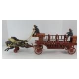 CAST IRON HORSE DRAWN FIRE TRUCK