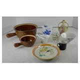 BEAN POT NO LID & ASSTD GLASSWARE