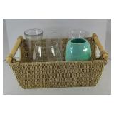 BASKET OF VASES