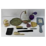 PERFUME BOTTLES, DRESSER ITEMS & MORE