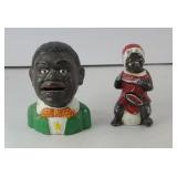 (2) CAST IRON BLACK AMERICANA BANKS