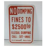 ALUMINUM NO DUMPING SIGN