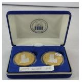 (2) STERLING SILVER WORLD TRADE CENTER COINS