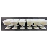 (2) SETS OF DESSERT HOBNAIL MILK GLASSES