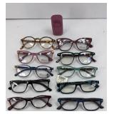(11) READERS EYEGLASSES, +1.00