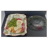 (3) CHRISTMAS PLATTERS