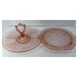 DEPRESSION PINK SERVING TRAYS