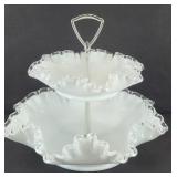 FENTON SILVER CREST TIERED SERVING DISH