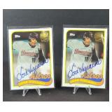 (2) ASTROS JOSE VIZCAINO SIGNED CARS NOT CERT