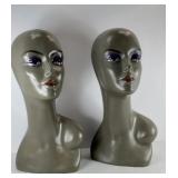 (2) MANNEQUINS HAT DISPLAY