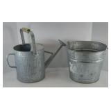 GALVANIZED BUCKET & WATERING CAN SPRINKLER