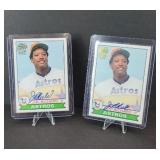 (2) ASTROS J R RICHARDS AUTOGRAPHED BASEBALL CARDS