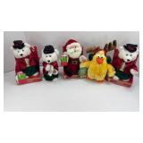 SMALL PLUSH MUSICAL BEARS, SANTA & CHICKEN