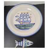 MA HADLEY POTTERY DISH & FISH