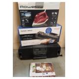 BOOM BOX, SCANNER, IRON