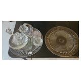 SERVING PLATTERS & ASSTD GLASSWARE