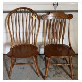 (2) OAK CHAIRS, NON MATCHING
