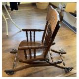 ANTIQUE HIGH CHAIR FOLDS INTO YOUTH CHAIR