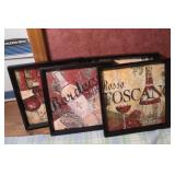 (4) WINE ART PRINTS