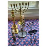 BRASS & OTHER CANDLE HOLDERS