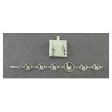 STERLING SILVER BRACELET AND EARRINGS 16 GRAMS