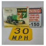 OLIVER, AND METAL SAFETY SIGNS