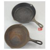 (2) SK CAST IRON SKILLETS, No 6 & No 5