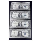(4) 1957 $1 DOLLAR SILVER CERTIFICATE BILLS