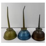 (3) VINTAGE EAGLE OIL CANS