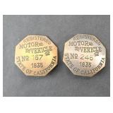 (2) CALIFORNIA LICENSE BADGES