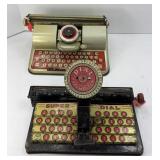 (2) VINTAGE DIAL A LETTER TYPEWRITER CHILDS TOYS