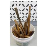 5 GALLON BUCKET OF HAMMER WOOD HANDLES