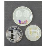 (2) STATUE OF LIBERTY COINS, CIVIL WAR COIN