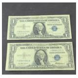 (2) $1 DOLLAR STAR NOTES SILVER CERTIFICATES