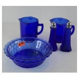 COBALT BLUE MEASURING CUPS, SHAKERS, BOWL