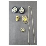 NECKLACE, EARRINGS, CAMEO, LOCKET