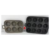 (2) CAST IRON MUFFIN PANS