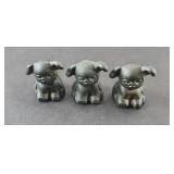 (3) GRISWOLD CAST IRON PUPS, MARKED