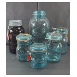 (6) VINTAGE CANNING JARS