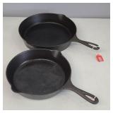 (2) CAST IRON SKILLETS: No 6 & No 8