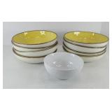 (8) SOUP BOWLS, (1) CEREAL BOWL