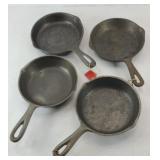 (4) CAST IRON SKILLETS NO 3